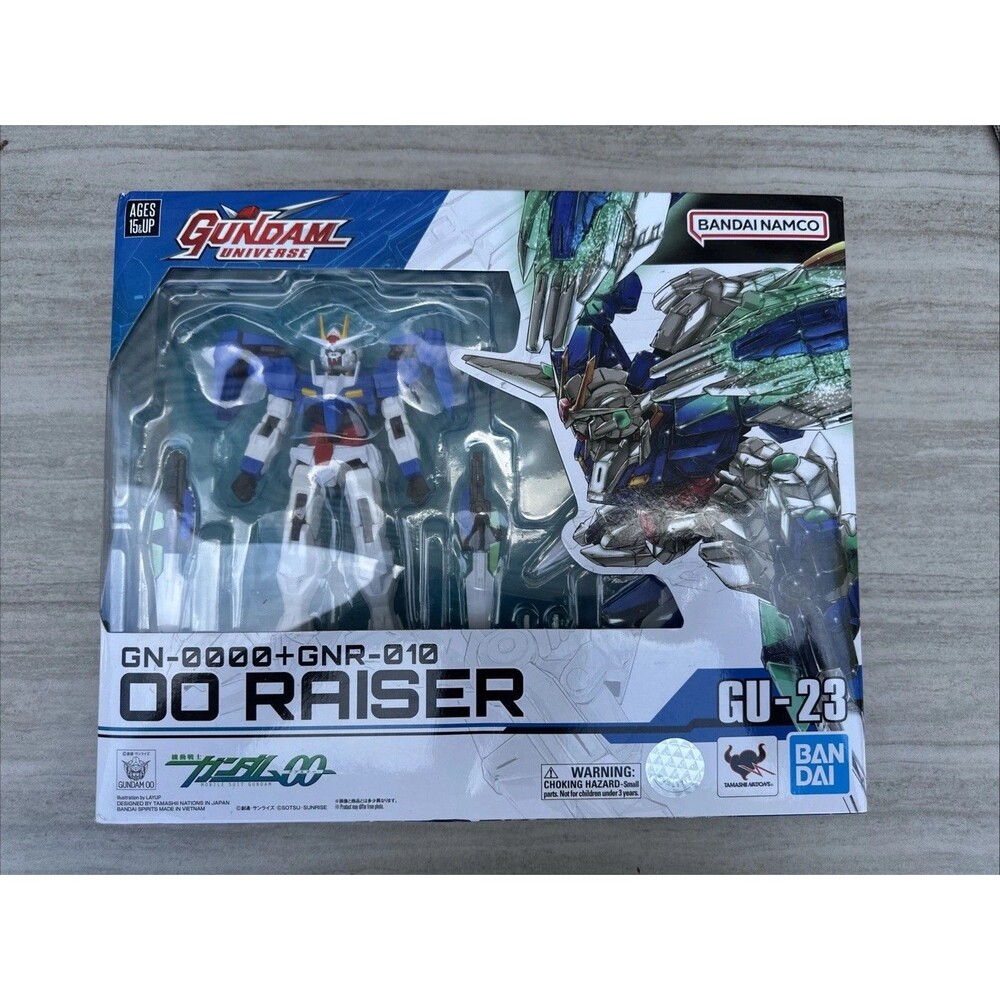 GUNDAM UNIVERSE 00 RAISER GU-23 GNR-010 Mobile Suit Action Figure Damages Box